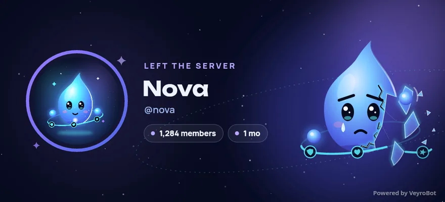 Leave card example: Nova left the server